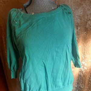 Banana Republic green sweater with button detail